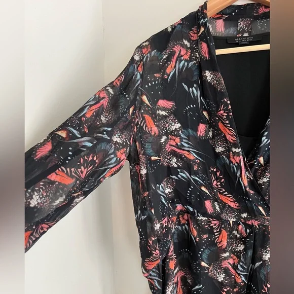 All Saints Valero Flutter Dress 8 - Picture 12 of 12